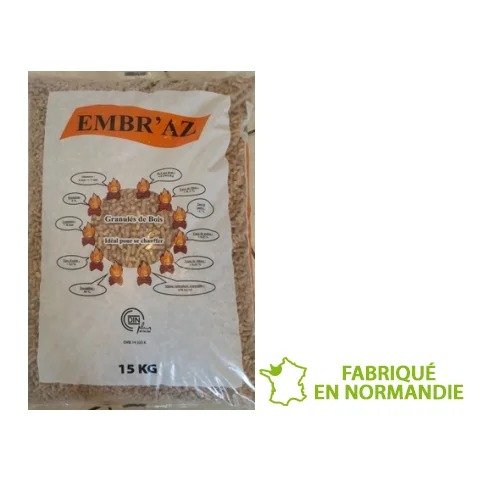 Granulés de bois Embr'az Premium – Palette de 68 sacs – Haute performance